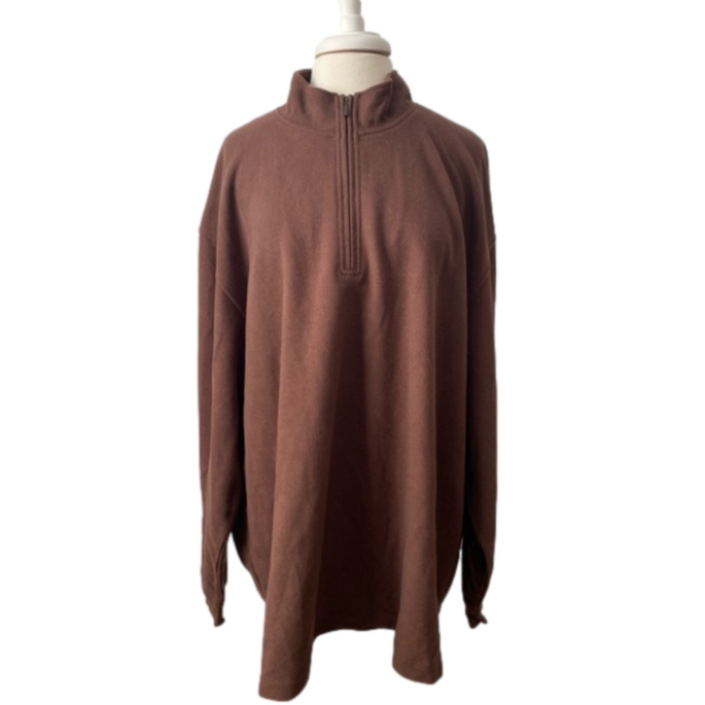 Zorrel‎ Men's XXXL Outdoor 1/4 Zip Pullover Sweatshirt Brown Hiking Athletic